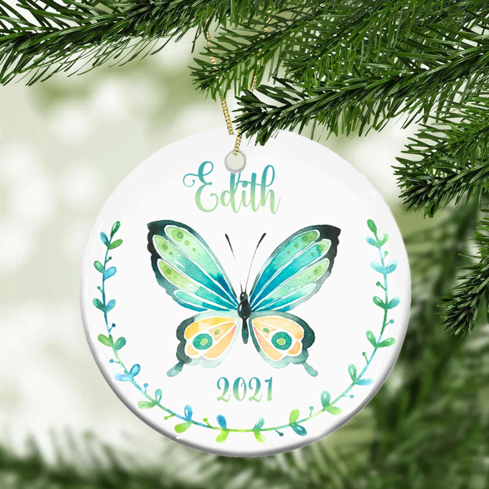Personalised Blue Butterfly Ornament Custom Name Home Decor for Family-Jessemade AU