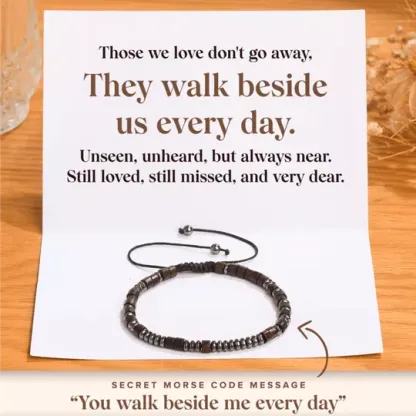 You Walk Beside Me Every Day Morse Code Bracelet Memorial Gifts-Jessemade AU