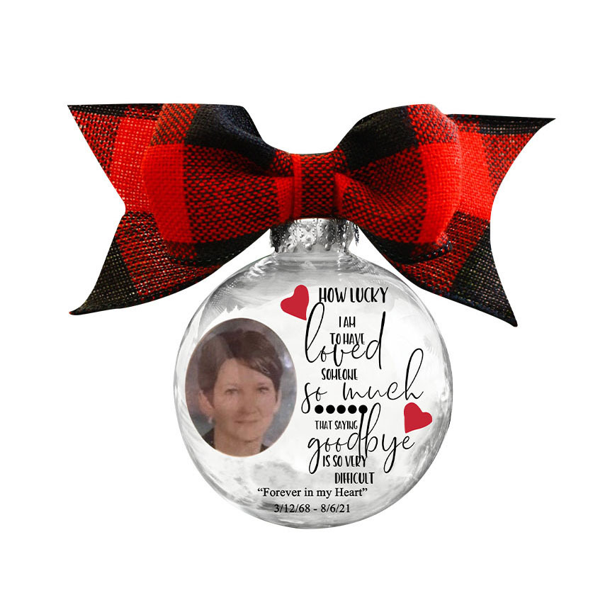 Personalised Photo Ball Ornament Forever in My Heart Memorial Ornament-Jessemade AU