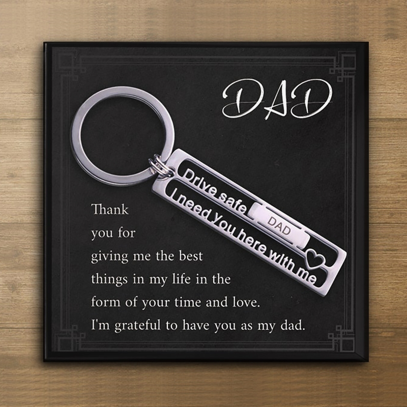 Drive Safe, I Need You Here With Me, Personalised Keychain Custom Names Gifts For Dad-Jessemade AU