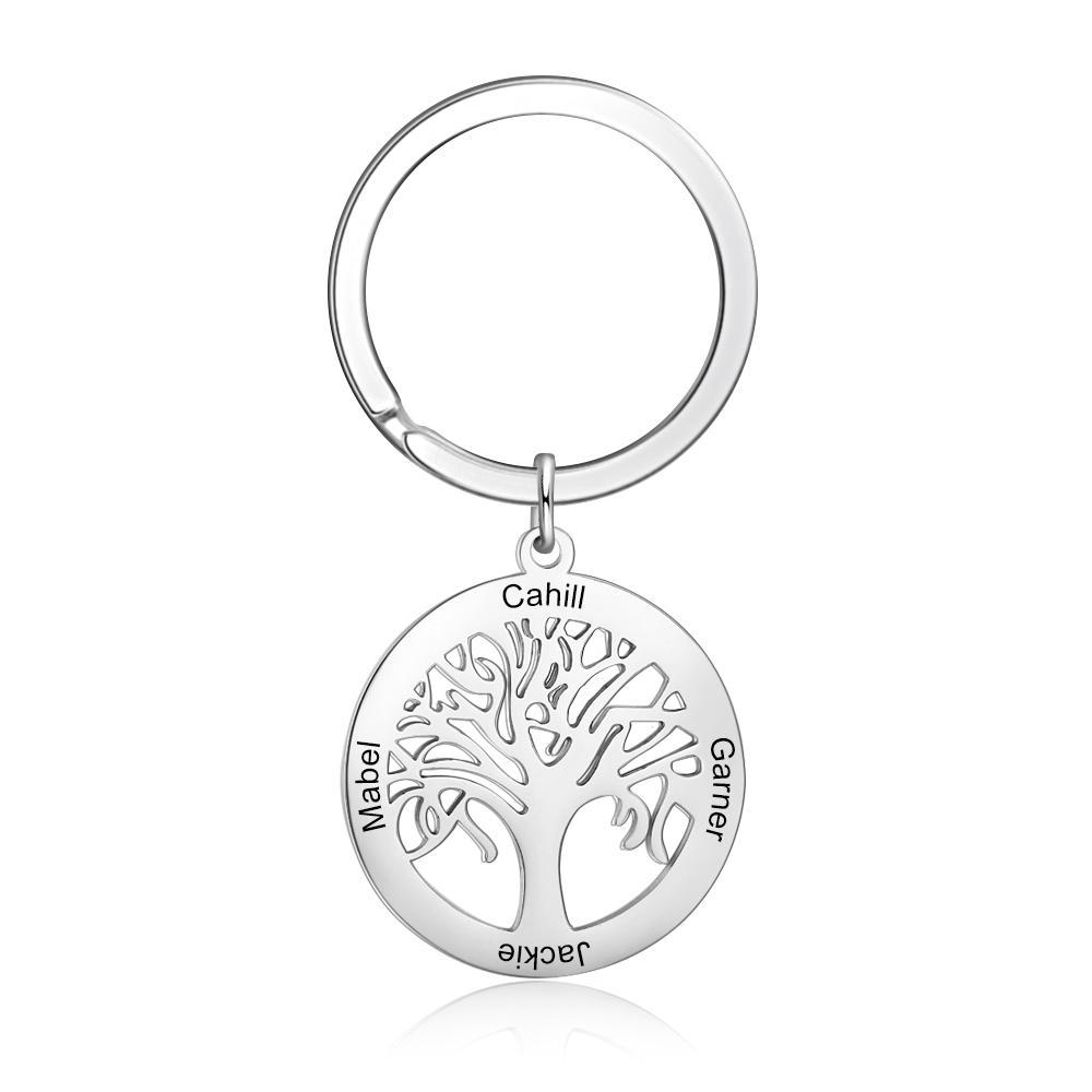 Personalised Family Tree Keychain Custom 4 Names Keychain Gifts For Mother-Jessemade AU