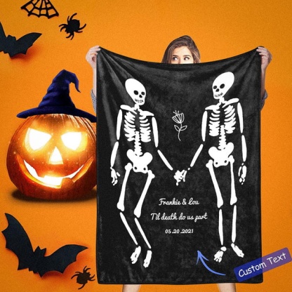 "Till Death Do Us Apart" Halloween Blanket Personalised Blanket Couple Blanket-Jessemade AU