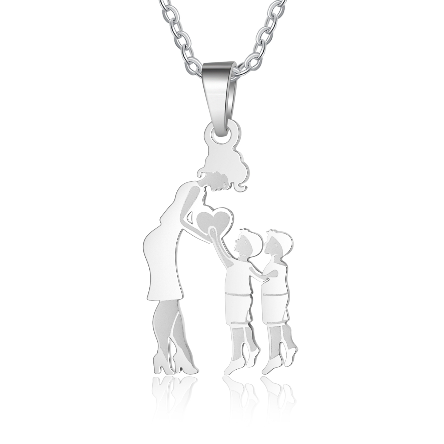 Women Necklace Mother & 2 Sons Pendant Necklace Stainless Steel Mother's Day Gifts for Mum-Jessemade AU