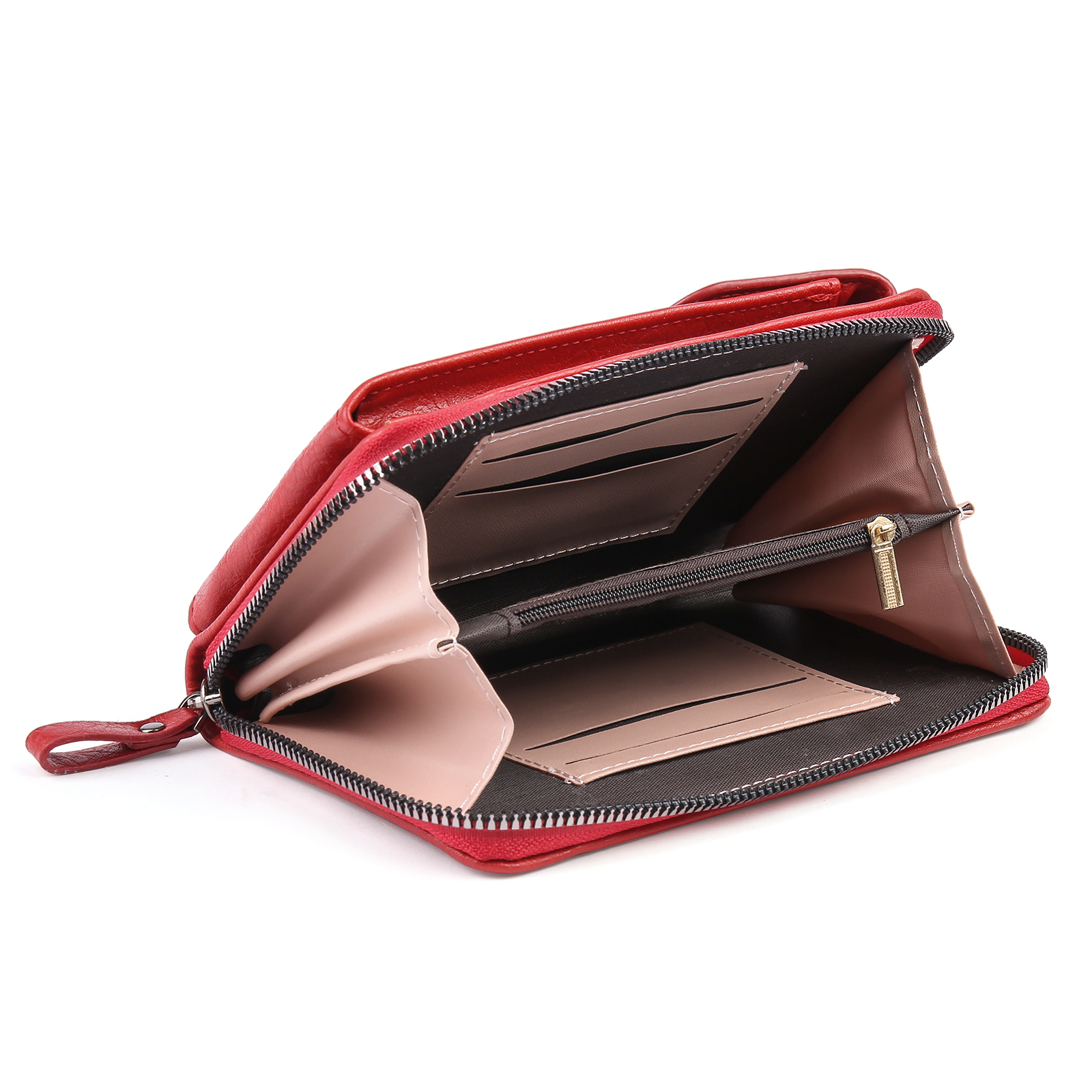 Personalised Women's Leather Wallet Custom Birthday Flower & Name Mobile Phone Wallet Zipper Crossbody Bag
