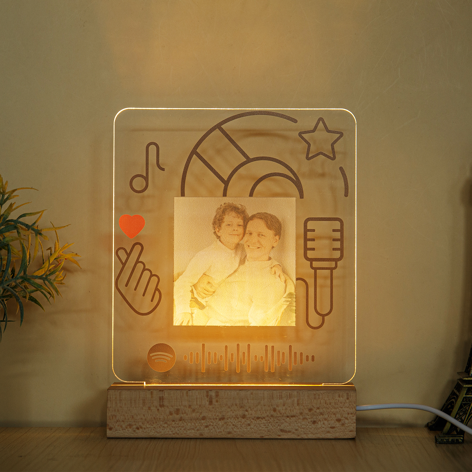 Personalised Spotify Code Photo LED Night Light-Can Play Music-Interesting-Jessemade AU
