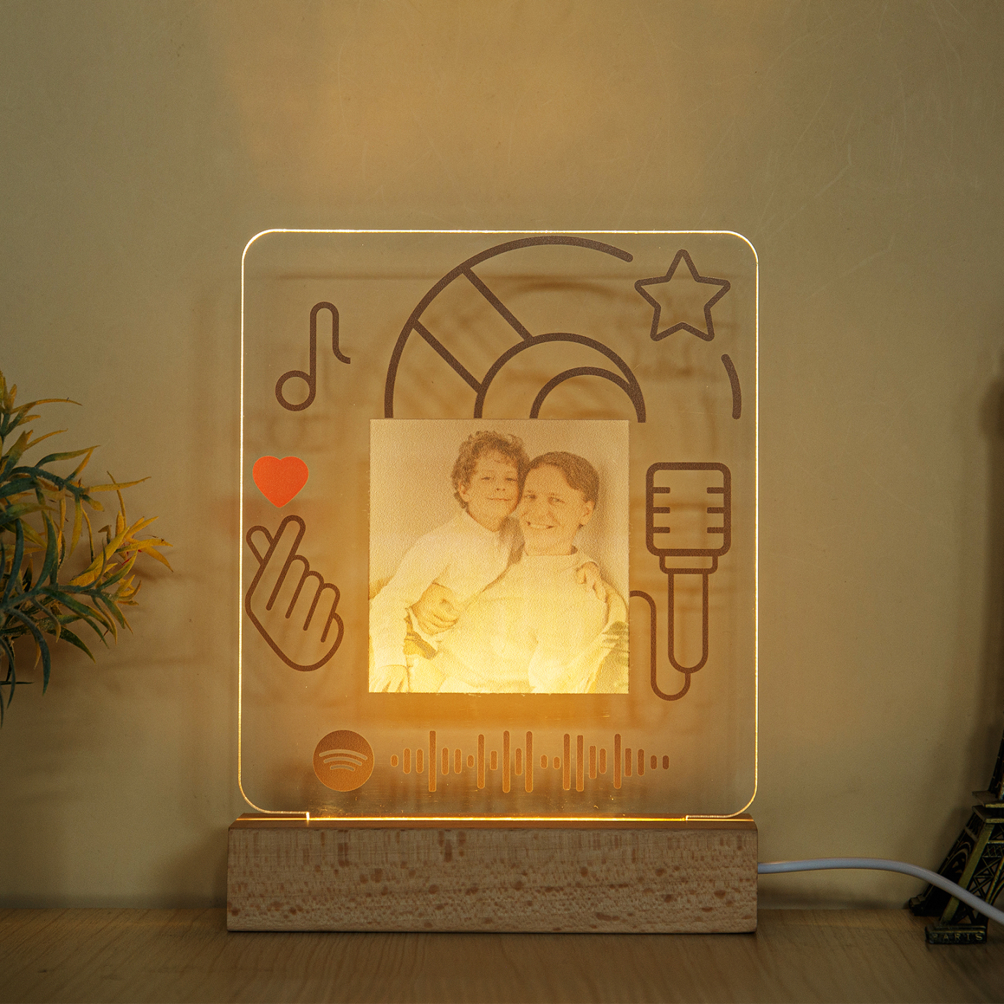 Personalised Spotify Code Photo LED Night Light-Can Play Music-Interesting-Jessemade AU