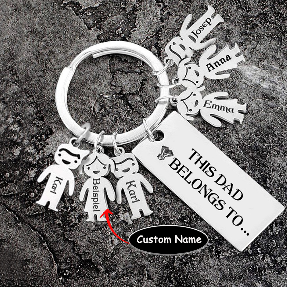 6 Names Personalised 6 Children's Name Keychain This Dad Belongs To Keyring-Jessemade AU