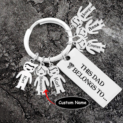 6 Names Personalised 6 Children's Name Keychain This Dad Belongs To Keyring-Jessemade AU