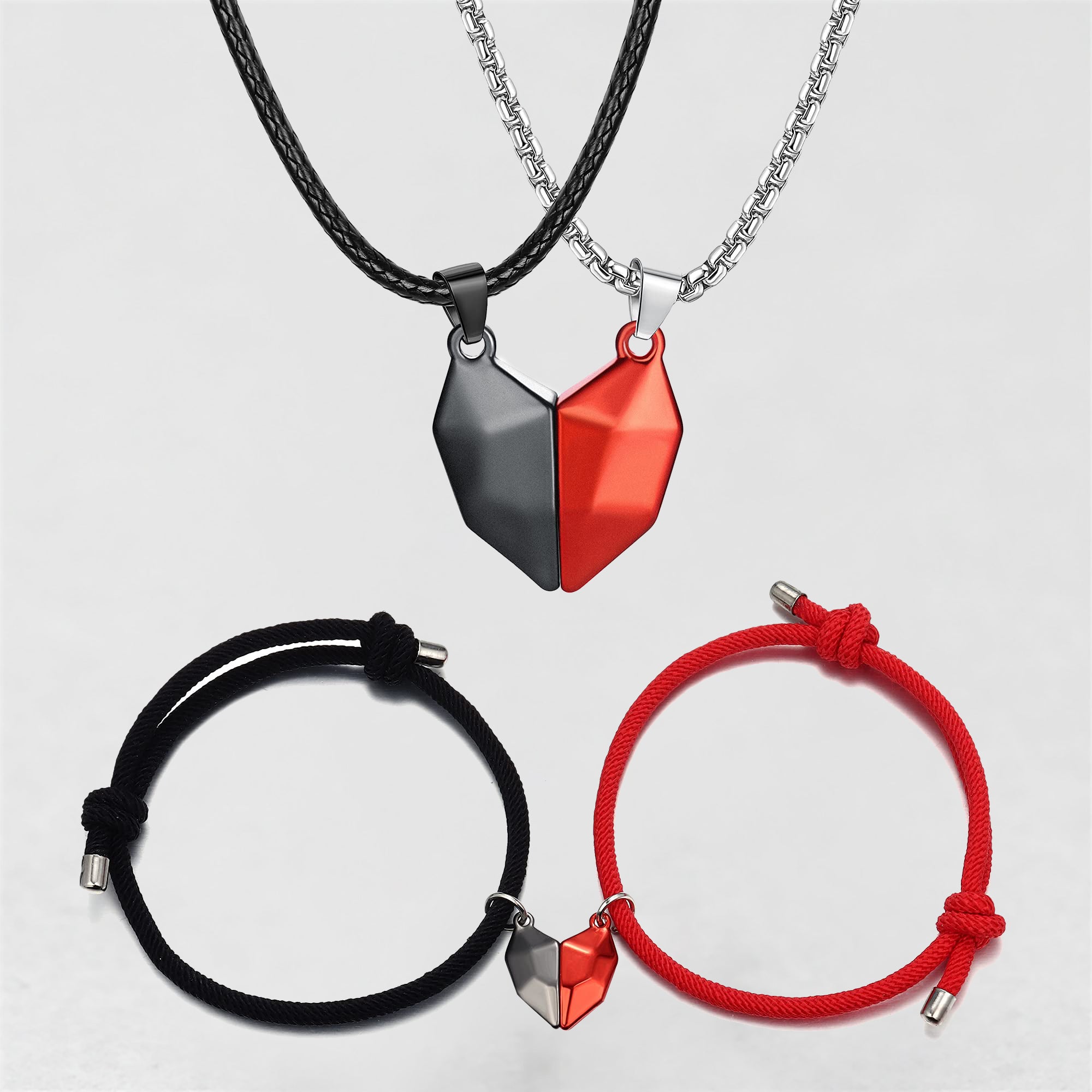 Magnetic Matching Couple Letter Necklace and Bracelet Valentine's Day Gifts for Couple