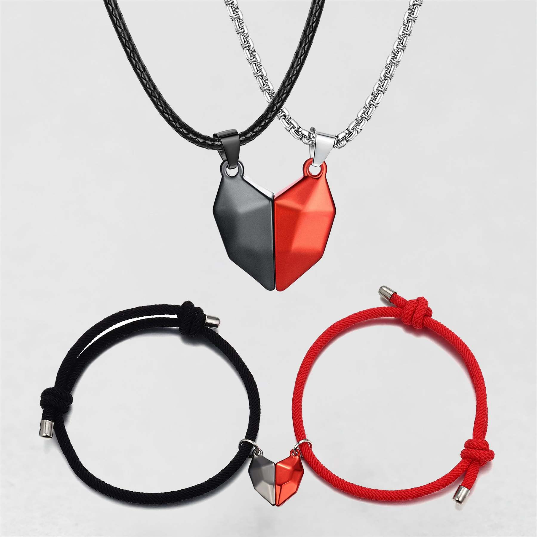 Magnetic Matching Couple Letter Necklace and Bracelet Valentine's Day Gifts for Couple-Jessemade AU