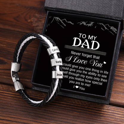 Mens Leather Bracelet Braided Layered Leather with 3 Beads Silver and Gold-Jessemade AU