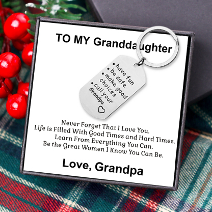 Have Fun Be Safe Make Good Choices Call Your Nana/Grandma/Grandpa Keychain-Jessemade AU