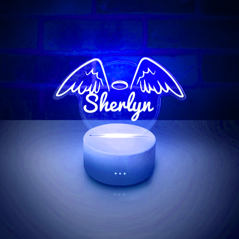 Personalised 7 Colours Changing Night Light Custom Name Wings LED Lamp Gifts For Kids-Jessemade AU