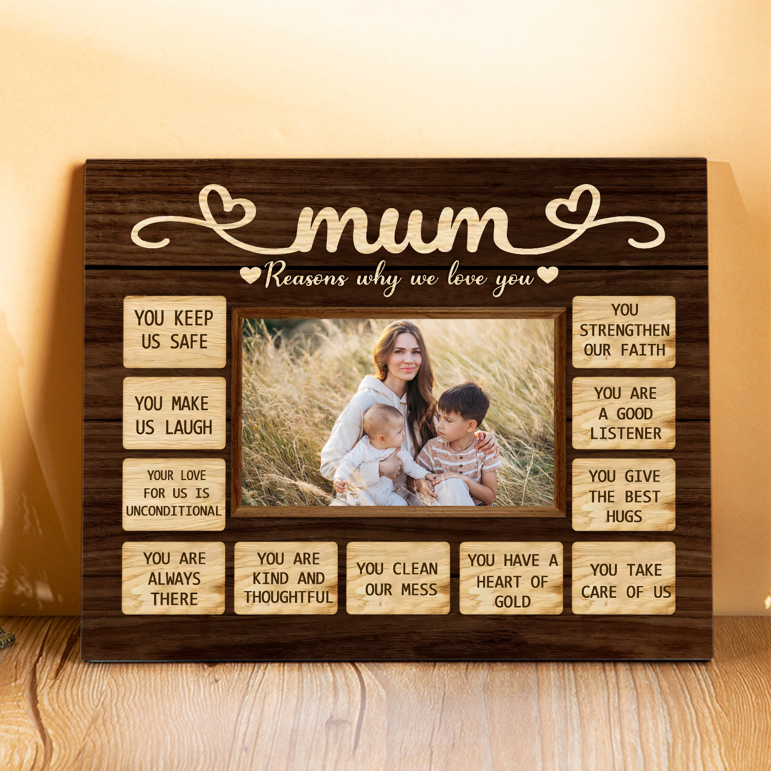 Personalised Photo Wooden Plaque Home Decoration Gifts for Mom/Mum - Reasons Why We Love You-Jessemade AU