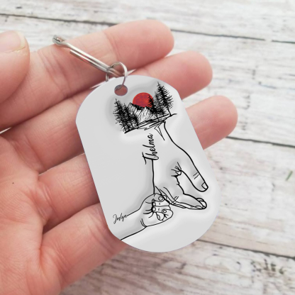 Best Dad Ever - Personalised 2 Names Holding Hands Keychain Custom Family Keychain Father's Day Gifts-Jessemade AU