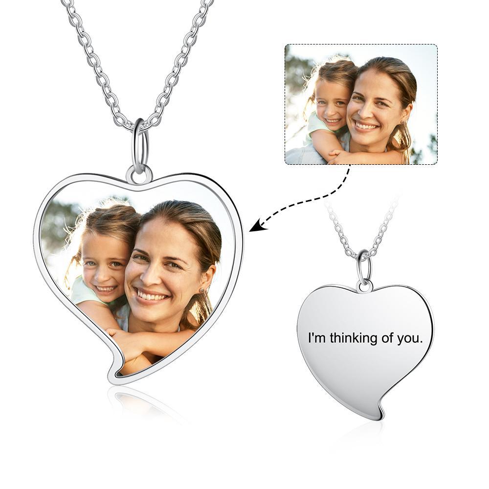 Personalised Heart Photo Necklace Custom Picture Necklace Gifts For Her-Jessemade AU