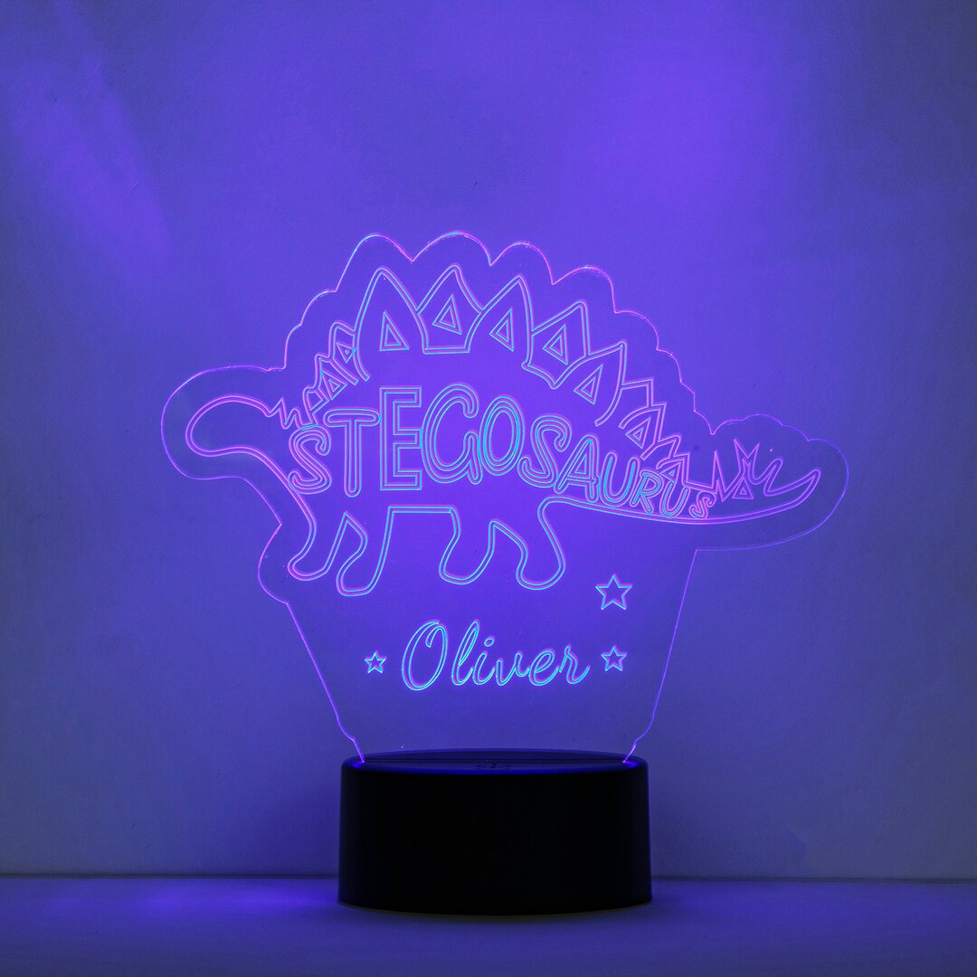 7 colour LED Lamp Dinosaur custom Name Engraved Night Light for Kids Gift-Jessemade AU