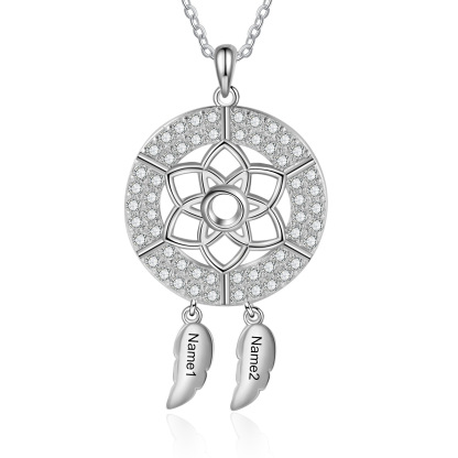 Personalised Dream Catcher Necklace Custom 2 Names Necklace Gifts For Her-Jessemade AU