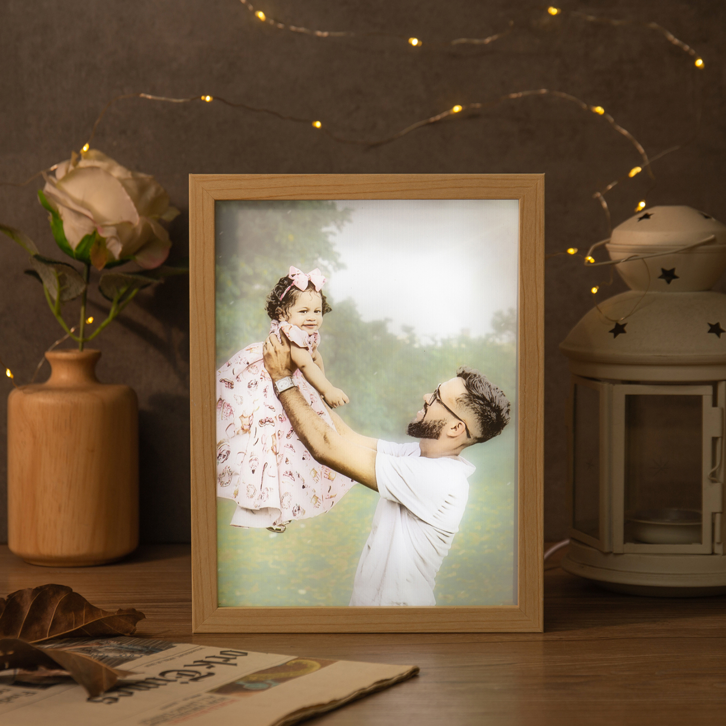 Custom Photo Night Light Frame Changeable Colour Lamp Personalised Gifts Home Decor-Jessemade AU