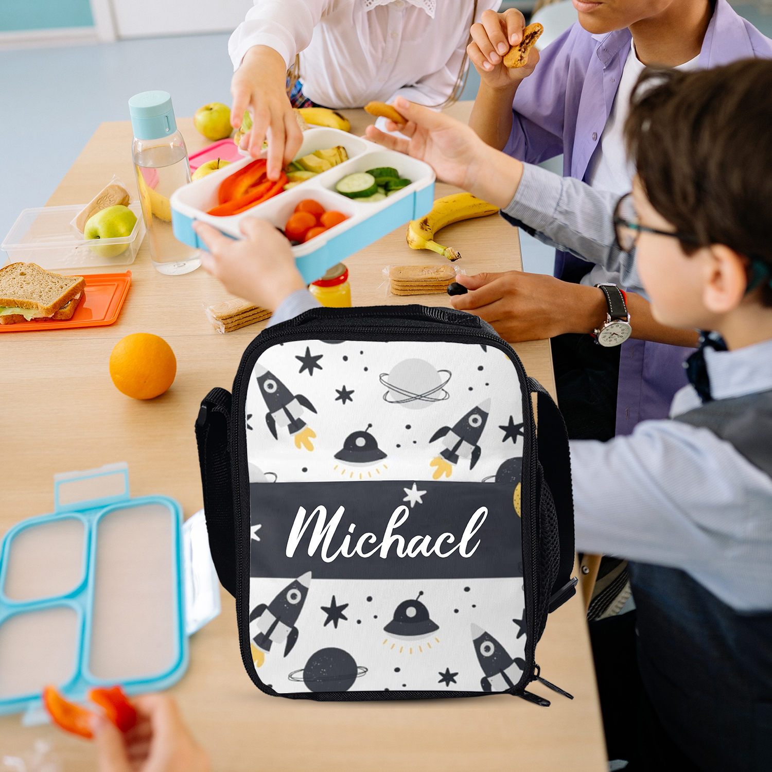 Custom Name Lunch Bag Personalised Rocket Lunch Box  Gifts for Kids-Jessemade AU