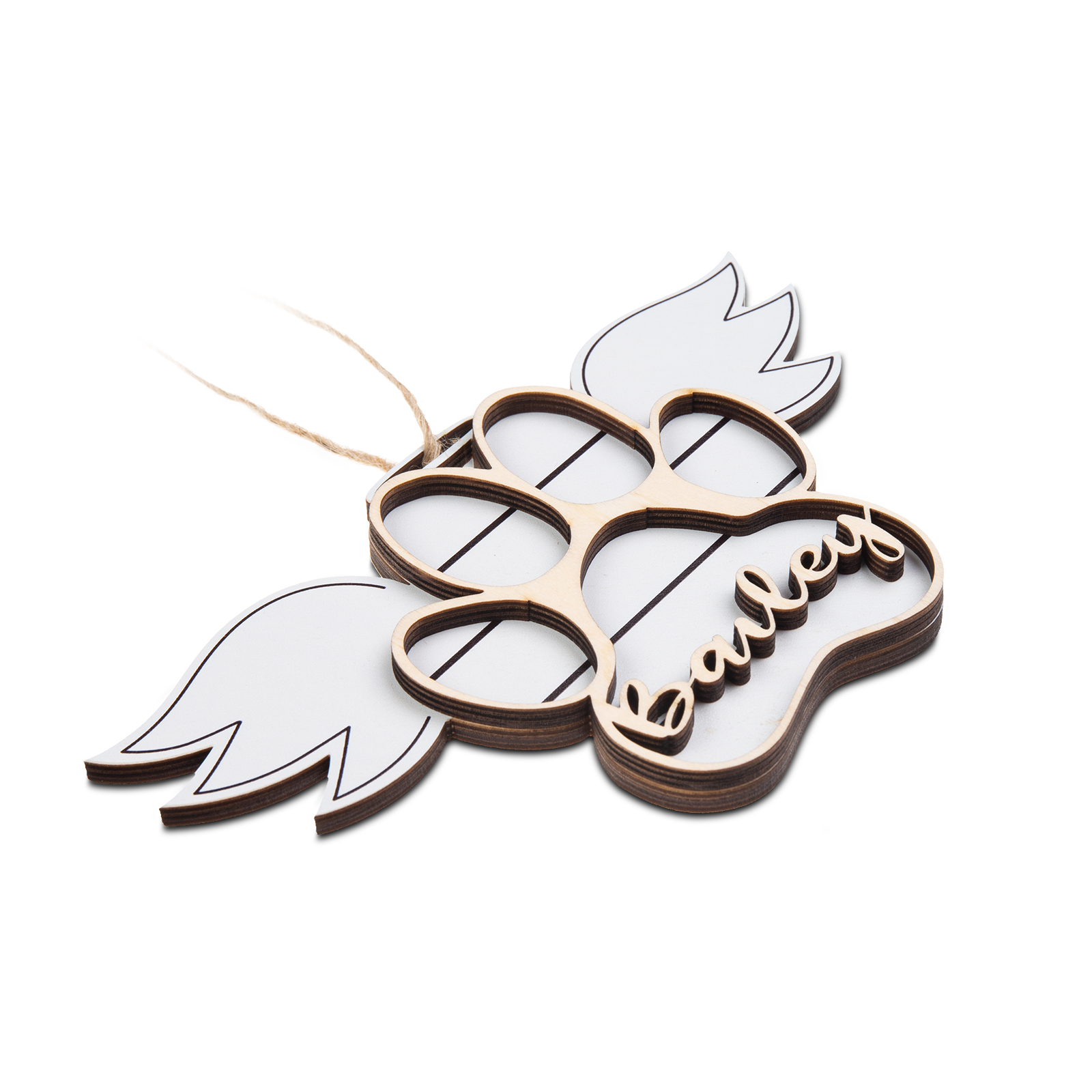 Personalised Dog Paw Christmas Ornament Angel Wings Hanging Ornament-Jessemade AU