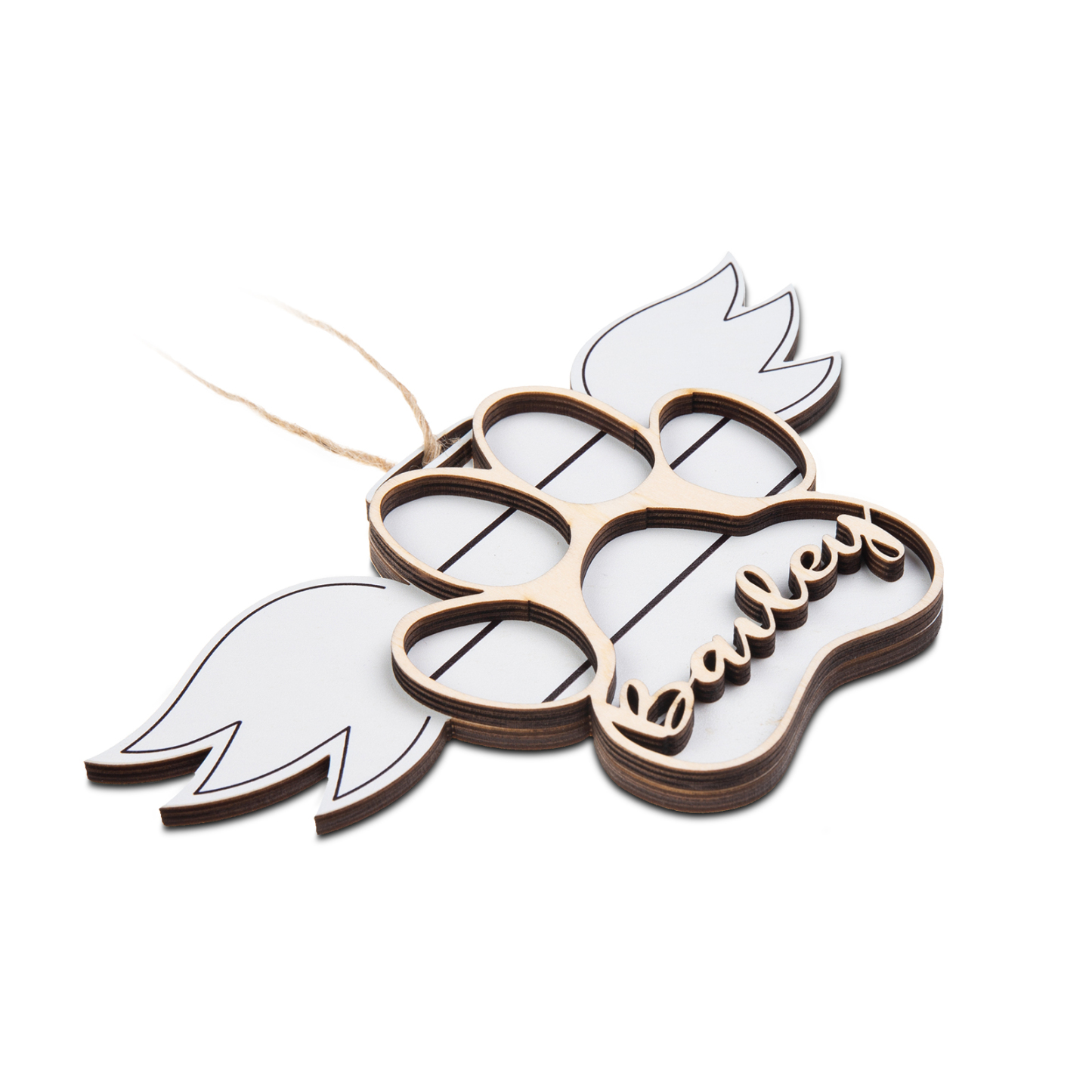 Personalised Dog Paw Christmas Ornament Angel Wings Hanging Ornament-Jessemade AU