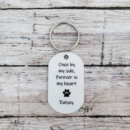 Personalised Photo Pet Loss Keychain Memorial Gift "Once By My Side Forever In My Heart"-Jessemade AU