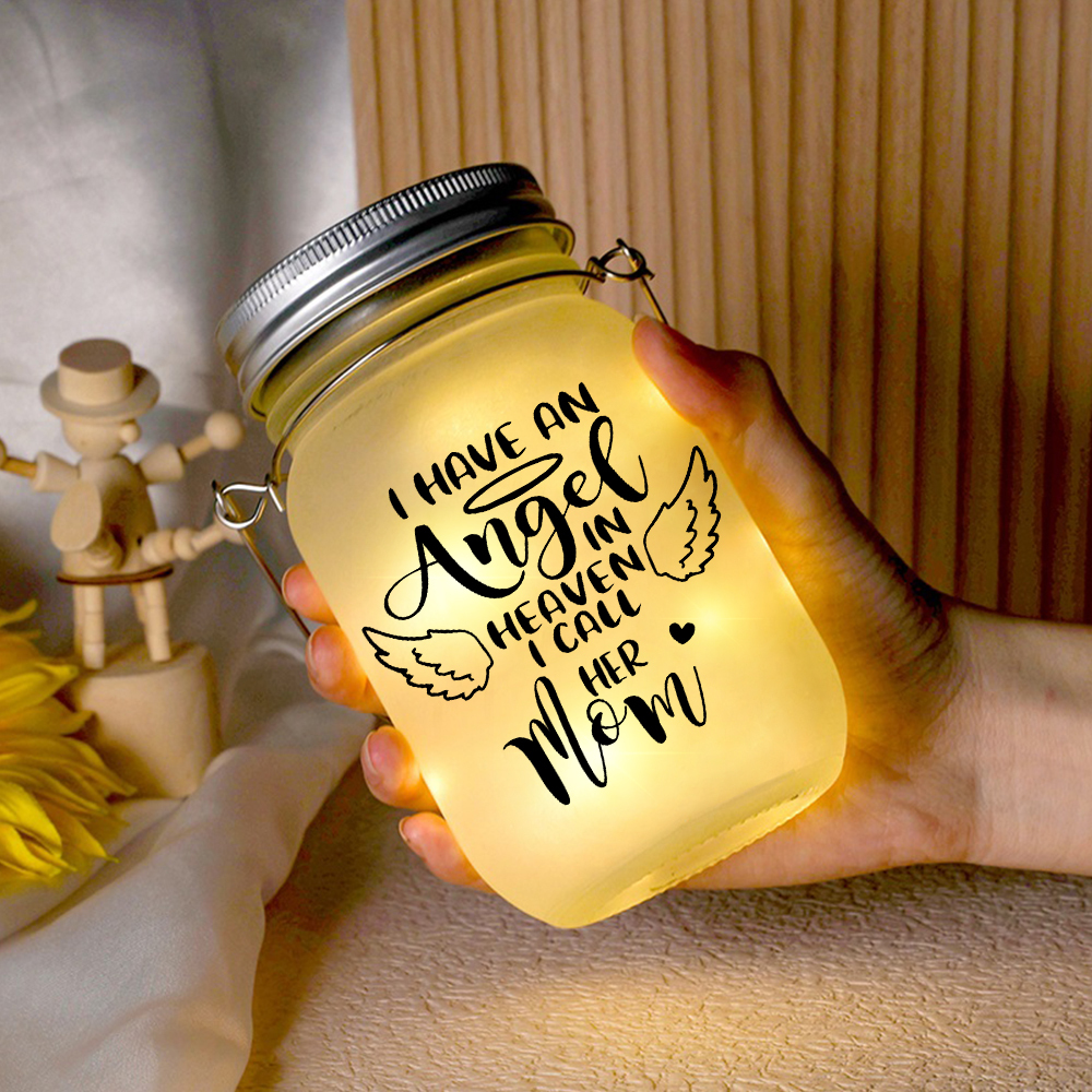 Memorial Jar Night Light "I Have An Angel In Heaven" Memorial Bottle Solar Light-Jessemade AU