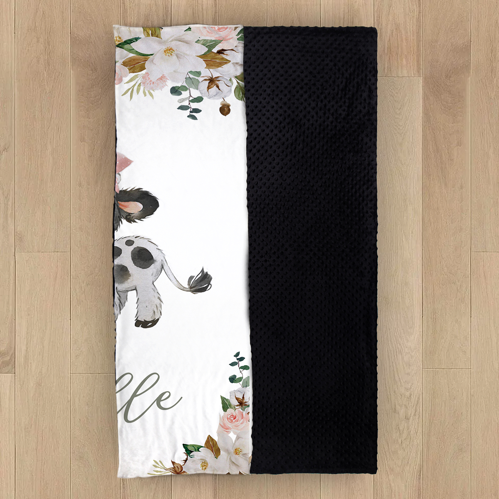 Personalised Dairy Cattle Blanket Custom Name Cute Cartoon Blanket-Jessemade AU