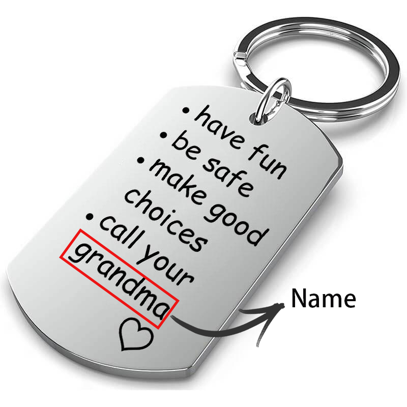 Have Fun Be Safe Make Good Choices Call Your Loved One Customised Name Keychain-Jessemade AU