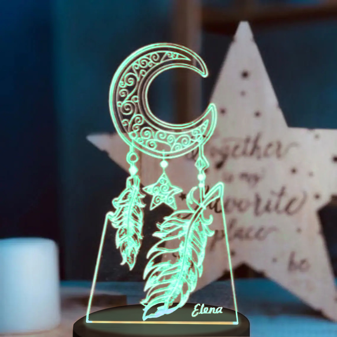 Personalised Dream Catcher Night Light Custom Name Gifts For Kids-Jessemade AU