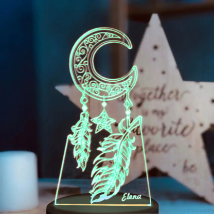 Personalised Dream Catcher Night Light Custom Name Gifts For Kids-Jessemade AU