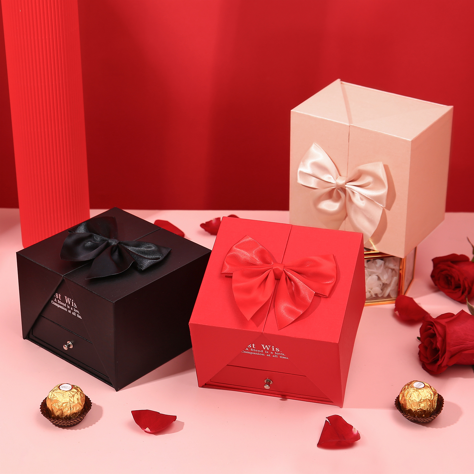 Red Rose Exquisite Jewelry Box Storage Box Valentine's Day Gift Packaging Box-Jessemade AU