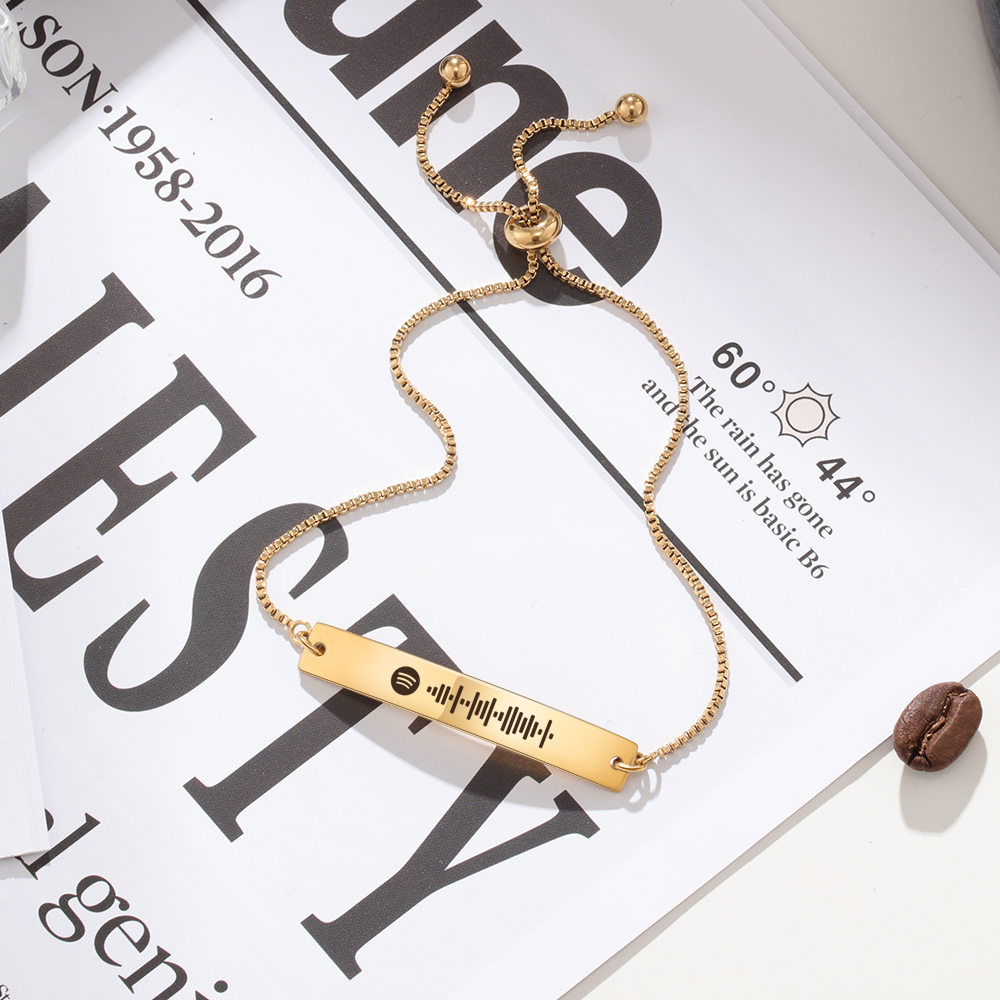 Personalised Spotify Code Music Bracelet-Four Colour-Black,Silver,Gold,Rose Gold-Jessemade AU