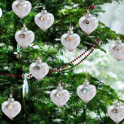 Personalised Christmas Heart Feather Ball Custom Photo Memorial Ornament-Jessemade AU