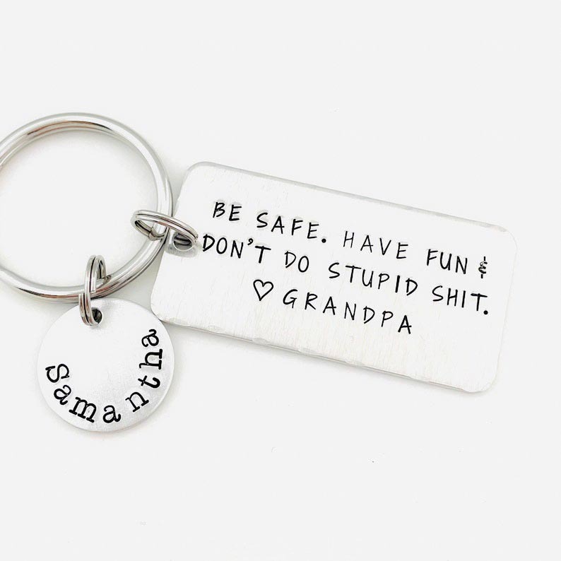 Personalised Name Don't Do Stupid Keychain for Teenager New Driver Gift-Jessemade AU