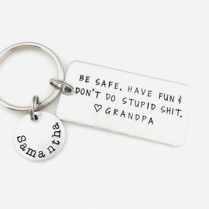 Personalised Name Don't Do Stupid Keychain for Teenager New Driver Gift-Jessemade AU