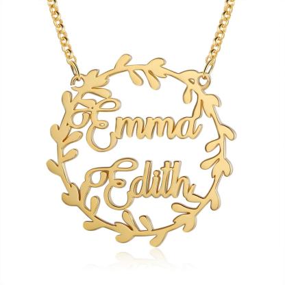 Personalised Circle Necklace Custom 2 Names Necklace Gift For Her-Jessemade AU