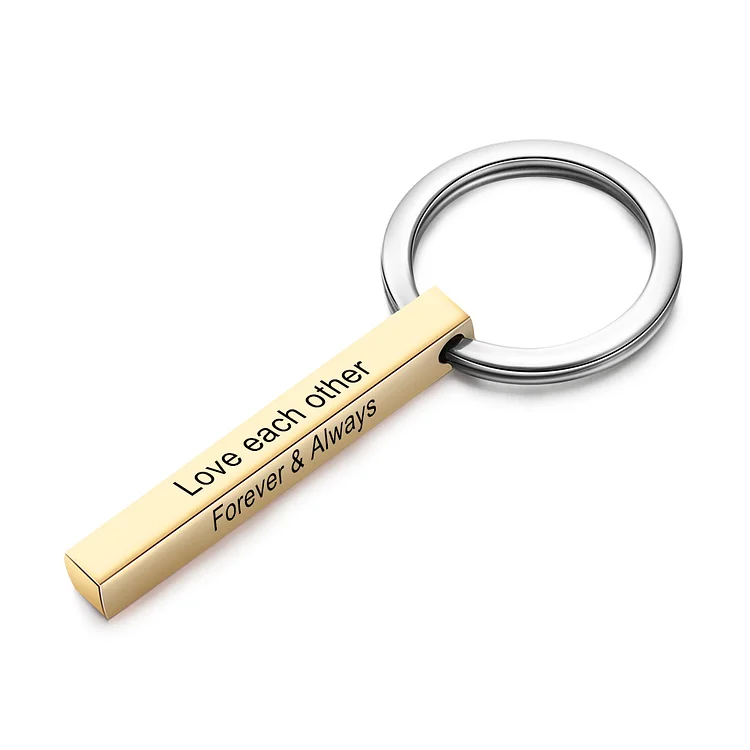 Personalised Stainless Steel Keychain Customised 4 Texts Keyring Gift for Him/Her-Jessemade AU