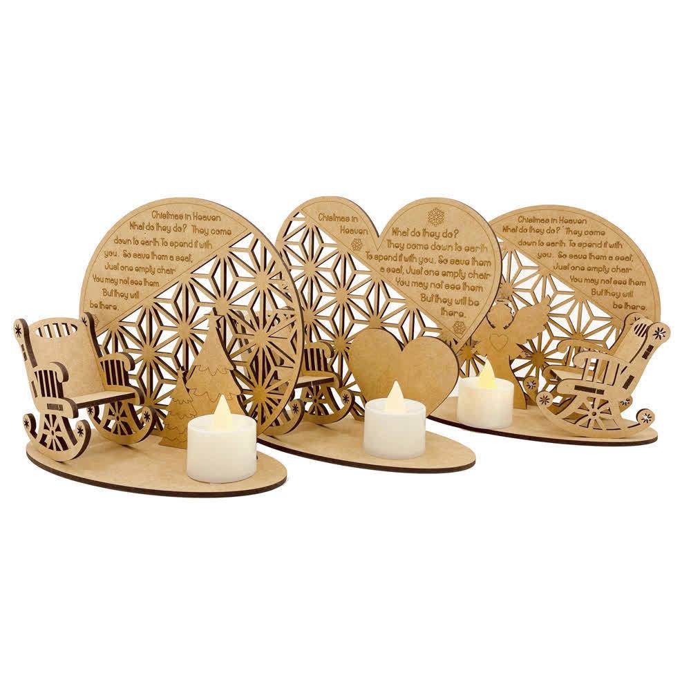 Personalised Christmas in Heaven Rocking Chair Ornament Memorial Tabletop Plaque-Jessemade AU