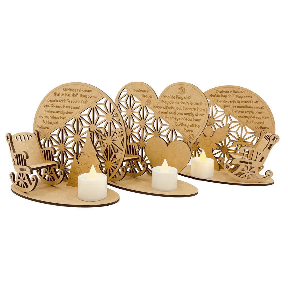 Personalised Christmas in Heaven Rocking Chair Ornament Memorial Tabletop Plaque-Jessemade AU