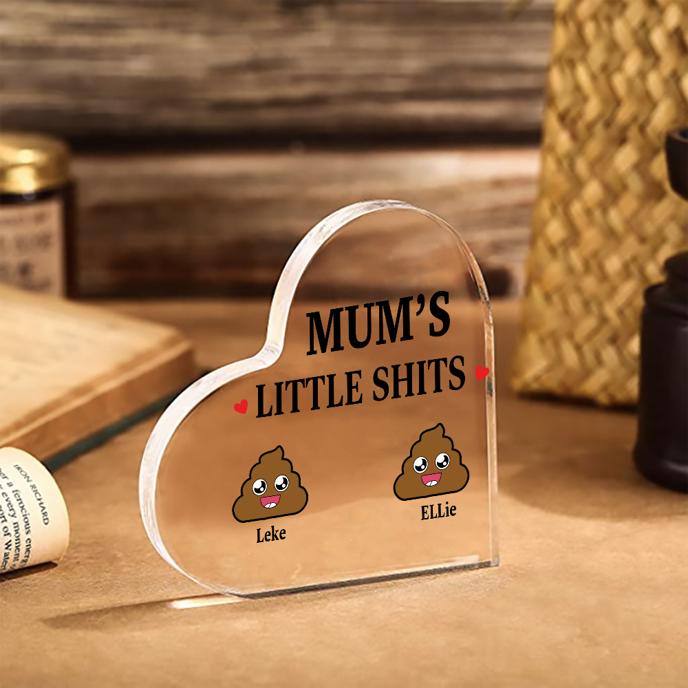 2 Names - Personalised Acrylic Heart Keepsake Custom Name Ornaments Mother's Day Funny Gifts for Mum-Jessemade AU