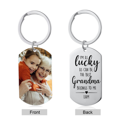Personalised Photo Keychain Custom Name Keychain Grandparents' Day Gift for Grandma-Jessemade AU