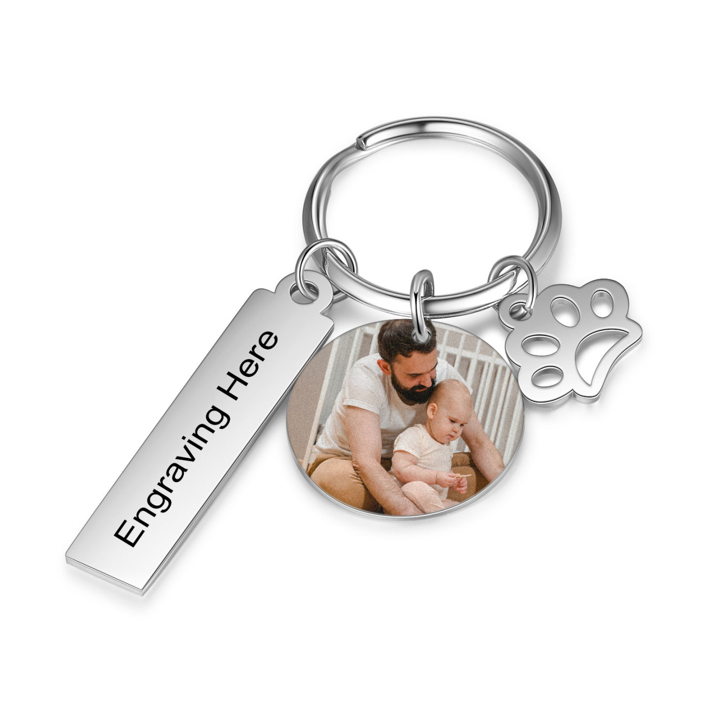 Personalised Photo Keychain Custom Text Keychain Stainless Steel Gifts For Him/Her-Jessemade AU