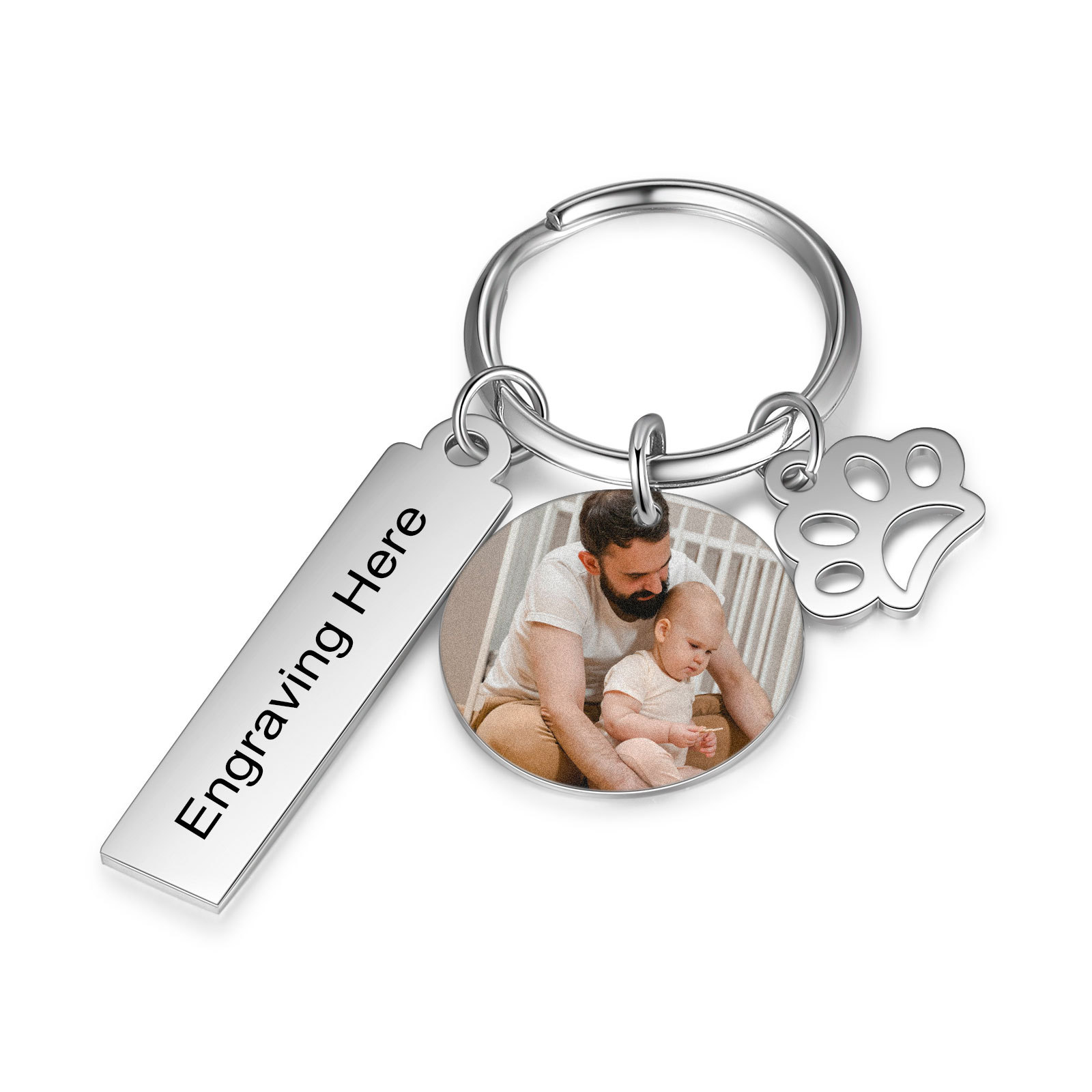 Personalised Photo Keychain Custom Text Keychain Stainless Steel Gifts For Him/Her-Jessemade AU