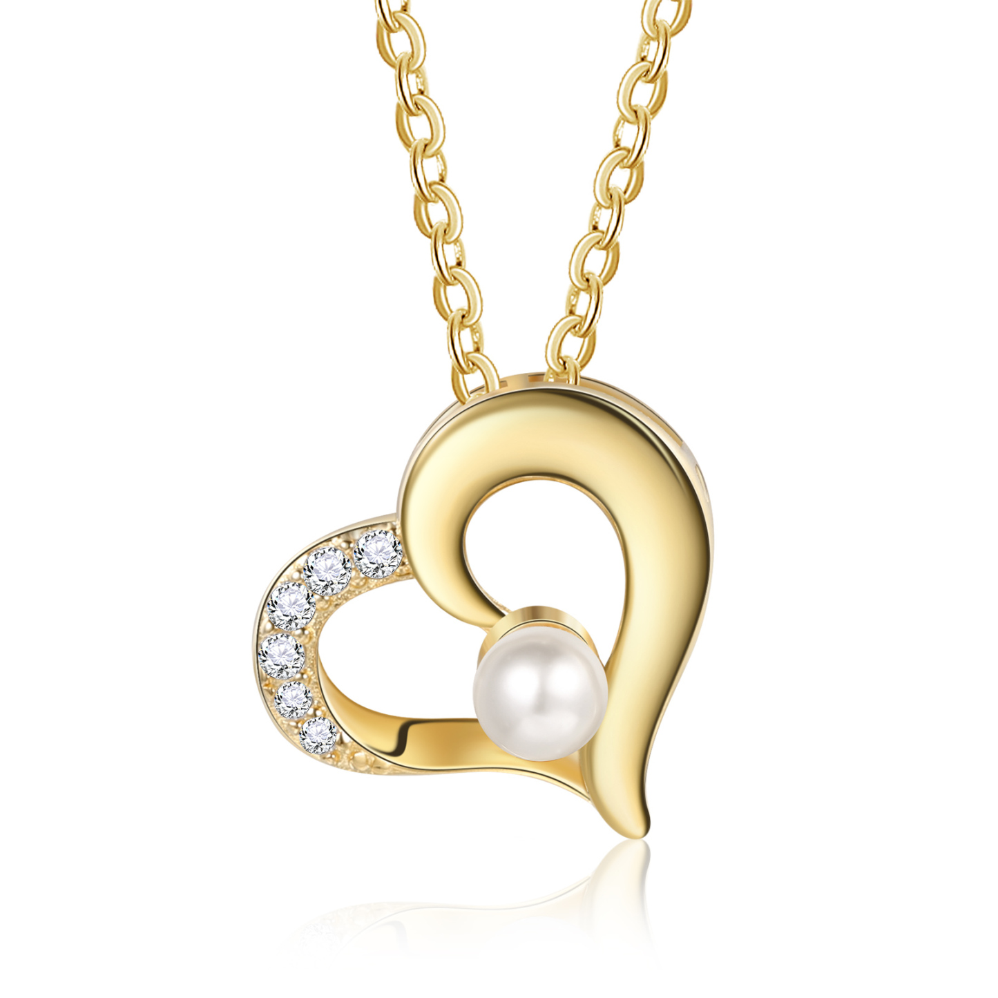 1 Name - Personalised Heart Shape Pendant Necklace Women's Customised Name Necklace Pearl Necklace Birthday Gift for Mother-Jessemade AU