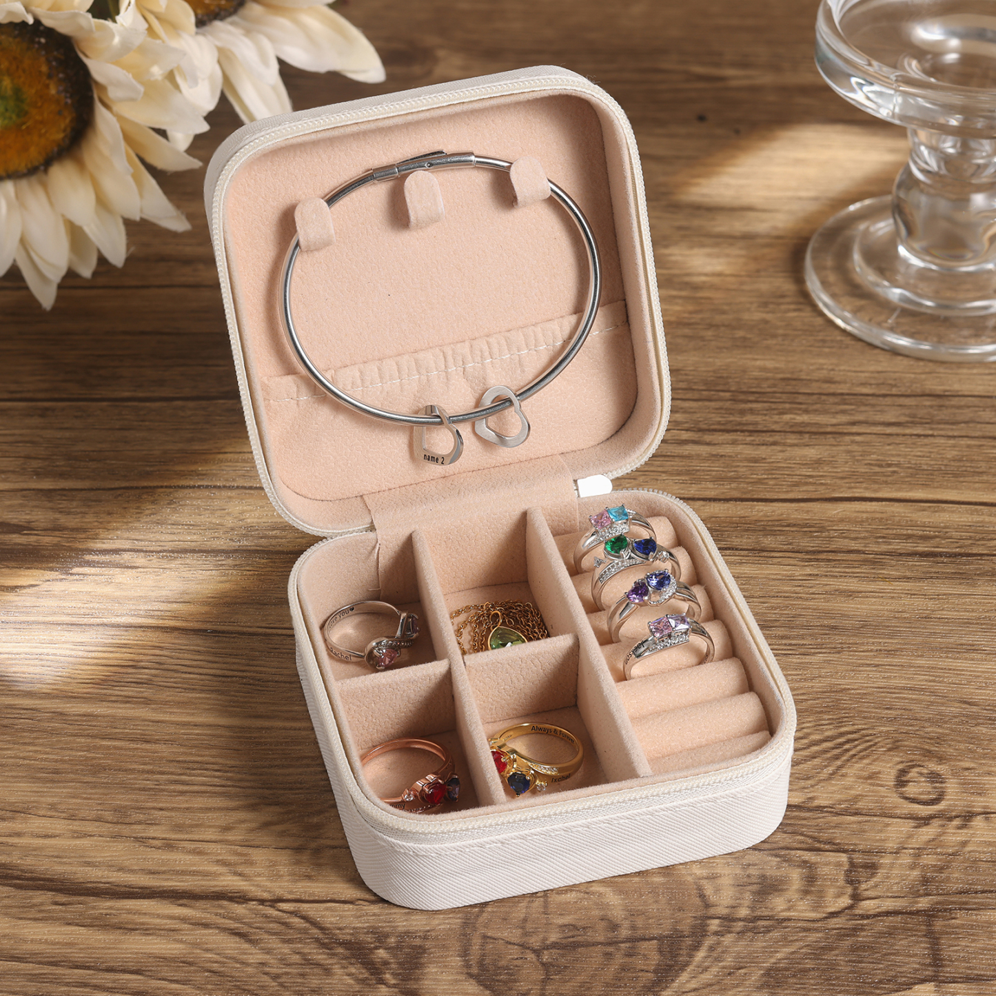 Jewelry Storage Box Gift Box Pink/White/Black Travel Jewelry Box Gifts for Women Girls-Jessemade AU