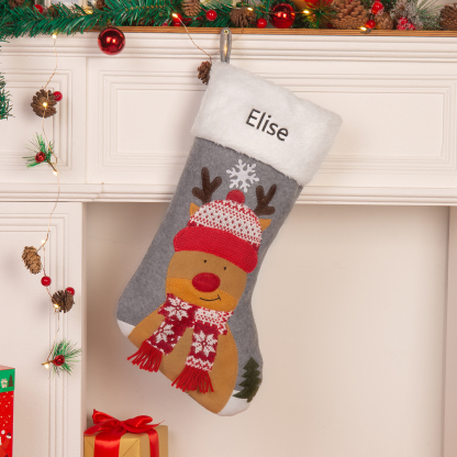 Customised 1 Name Christmas Stockings Ornaments Personalised Christmas Gray Gifts for Family Friends-Jessemade AU