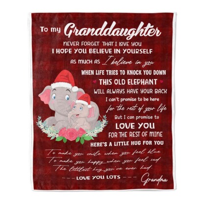 Grandma to Granddaughter,Never forget that I love you-Flannel Blanket-Jessemade AU