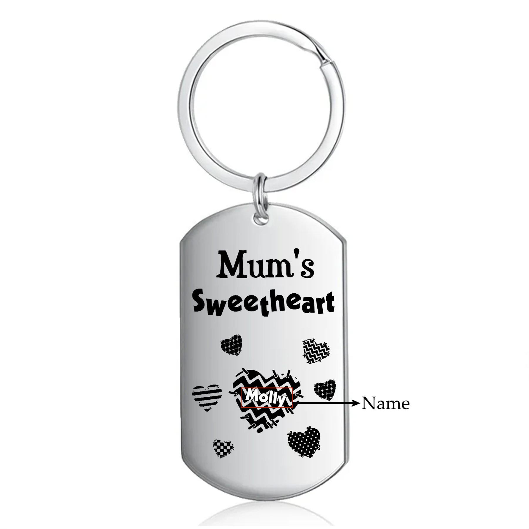 Personalised 1 Name Keychain Hearts Family Keychain Mother's Day Gift - Mum's Sweetheart-Jessemade AU
